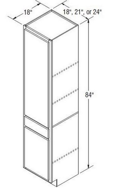 Aristokraft Cabinetry All Plywood Series Winstead Paint 5 Piece Linen Closet With Drawer LCD1818L Hinged Left