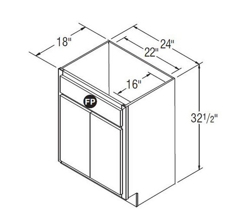 Aristokraft Cabinetry All Plywood Series Winstead Paint 5 Piece Vanity Sink Base VSB2432.518