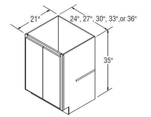 Aristokraft Cabinetry All Plywood Series Winstead Paint 5 Piece Vanity Base With Full Height Door VB2735FHB