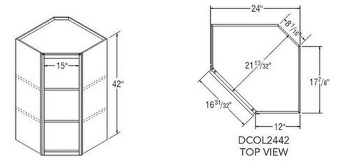 Aristokraft Cabinetry Select Series Winstead Paint 5 Piece Diagonal Corner Open Cabinet DCOL2442