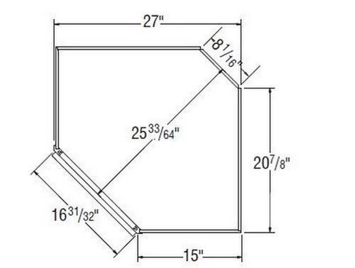 Aristokraft Cabinetry Select Series Winstead Paint 5 Piece Diagonal Corner Cabinet Without Mullions DCPG2714