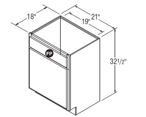 Aristokraft Cabinetry Select Series Winstead Paint 5 Piece Vanity Sink Base VSB2132.518