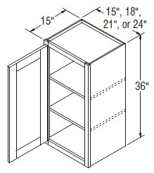 Aristokraft Cabinetry Select Series Winstead Paint 5 Piece Wall Cabinet with Glass WWG243615