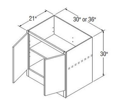 Aristokraft Cabinetry All Plywood Series Winstead Paint Bookcase Base BKB3030B