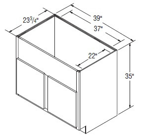 Aristokraft Cabinetry All Plywood Series Winstead Paint Country Sink Base CNTYSB39