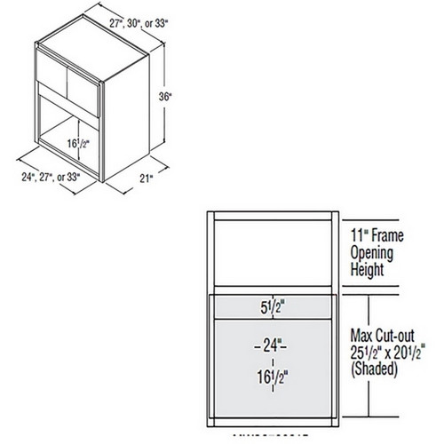 Aristokraft Cabinetry All Plywood Series Trenton Birch Paint Microwave Wall Cabinet MWC333621B