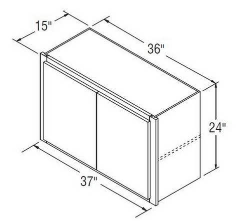 Aristokraft Cabinetry All Plywood Series Trenton Birch Paint Wall Cabinet WT372415B