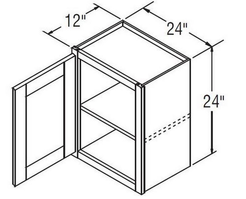 Aristokraft Cabinetry All Plywood Series Trenton Birch Paint Wall Cabinet with Glass WWG2424