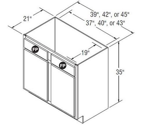 Aristokraft Cabinetry All Plywood Series Trenton Birch Paint Vanity Console Base VCB3935