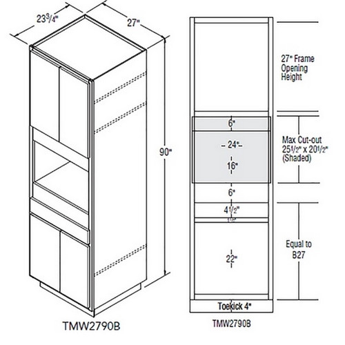 Aristokraft Cabinetry All Plywood Series Wentworth Paint Microwave Tall Cabinet TMW2790B