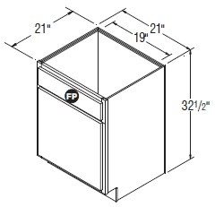 Aristokraft Cabinetry All Plywood Series Wentworth Paint Vanity Sink Base VSB2132.5