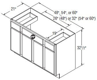 Aristokraft Cabinetry Select Series Wentworth Paint Vanity Sink Base VSB6032.5