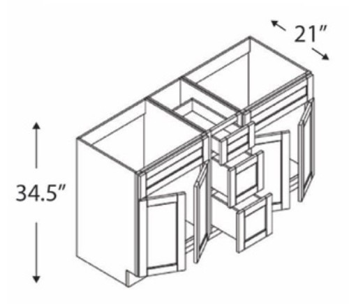 Blue Valley Shaker Stone Gray Bath Cabinet - SG-VSD6021DD