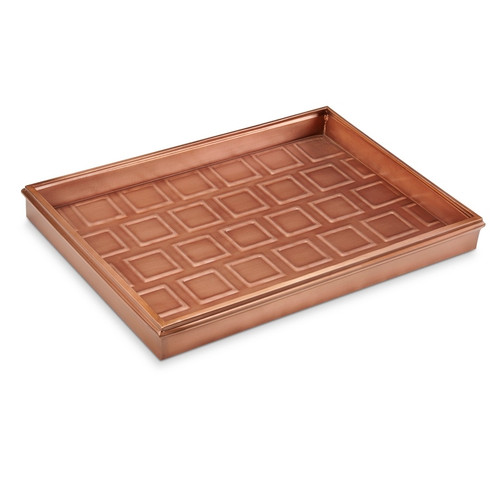 Good Directions - 20" Squares Multi-Purpose Boot Tray for Boots, Shoes, Plants, Pet Bowls, and More, Copper Finish - 4103VB