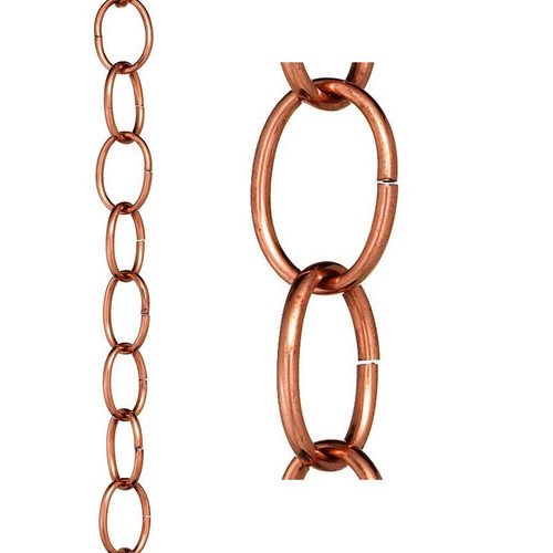 Good Directions - Small Single Link Pure Copper 8.5 ft. Rain Chain - 485P-8