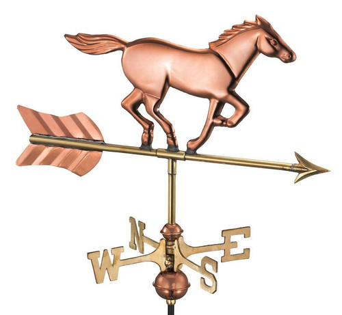 Good Directions - Horse Cottage Weathervane - Pure Copper w/ Roof Mount - 801PR