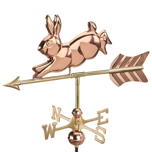 Good Directions - Rabbit Cottage Weathervane - Copper w/Roof Mount - 809PR