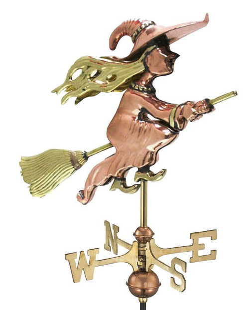 Good Directions - Witch Cottage Weathervane - Pure Copper w/ Roof Mount - 8849PR