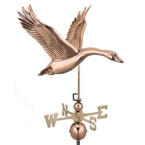Good Directions - Feathered Goose Weathervane - Pure Copper - 9663P
