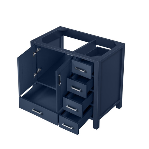 Lexora -  Jacques 36" Navy Blue Vanity Cabinet Only - Left Version - LJ342236SE00000-L