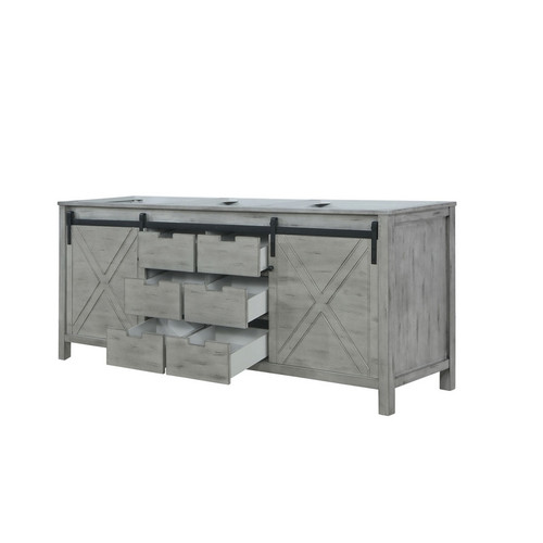Lexora -  Marsyas 80" Ash Grey Vanity Cabinet Only - LM342280DH00000