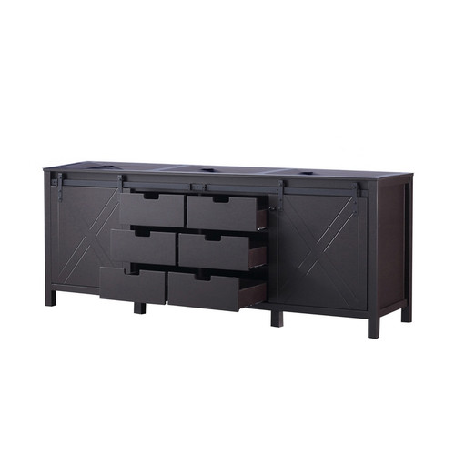 Lexora -  Marsyas 84" Brown Vanity Cabinet Only - LM342284DC00000