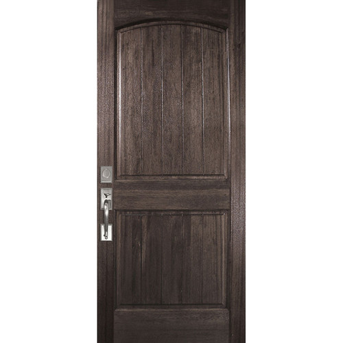 WoodCraft | Arch 2 Panel V-Grooved Mahogany | 6'8" Tall