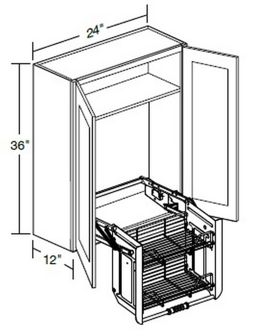 Ideal Cabinetry Glasgow Pebble Gray Wall Cabinet - W2436-PDSCR-GPG