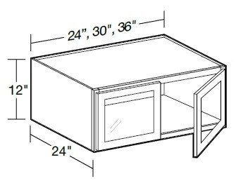 Ideal Cabinetry Glasgow Pebble Gray Wall Cabinet - Glass Doors - W362412PFG-GPG
