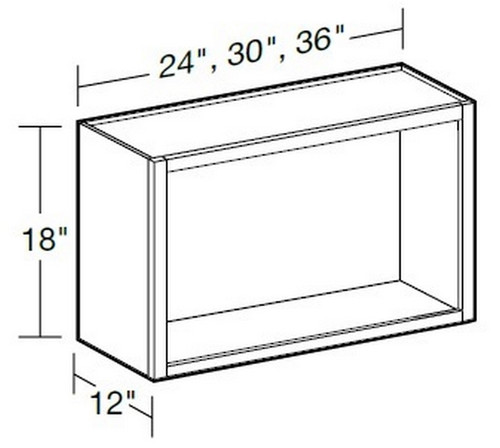 Ideal Cabinetry Glasgow Pebble Gray Wall Cabinet - Without Doors - W3018ND-GPG