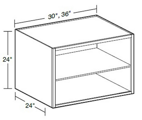 Ideal Cabinetry Glasgow Pebble Gray Wall Cabinet - Without Doors - W302424ND-GPG