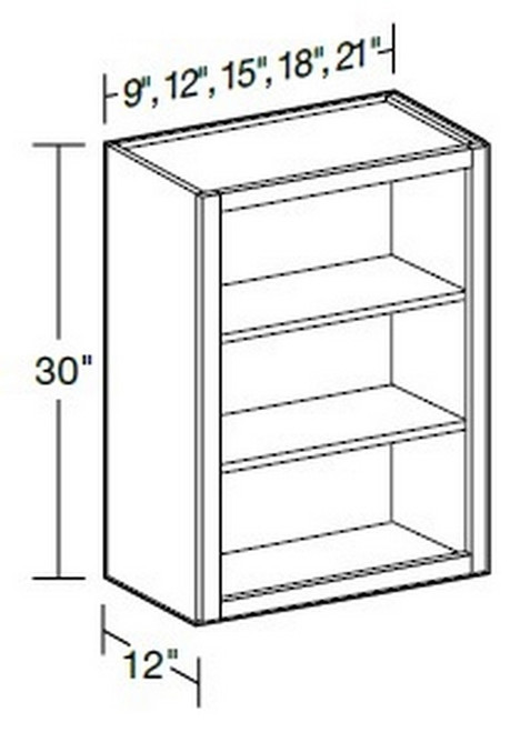 Ideal Cabinetry Glasgow Pebble Gray Wall Cabinet - Without Doors - W2130ND-GPG