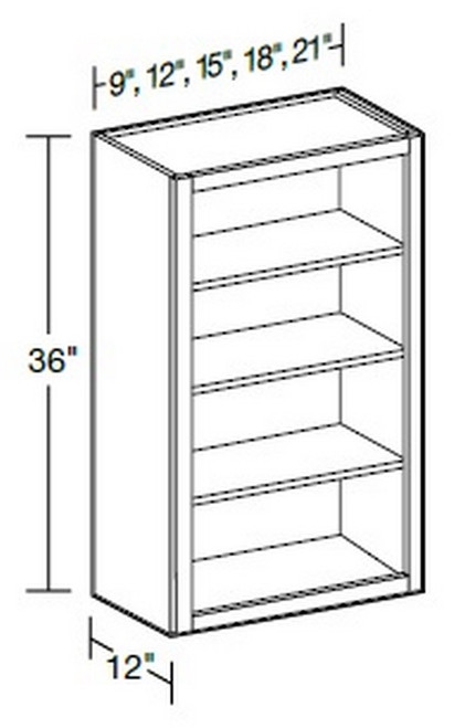 Ideal Cabinetry Glasgow Pebble Gray Wall Cabinet - Without Doors - W0936ND-GPG