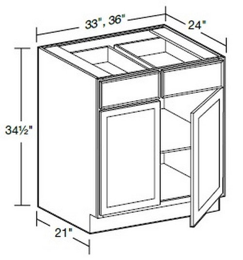 Ideal Cabinetry Glasgow Pebble Gray Base Cabinet - B33-GPG