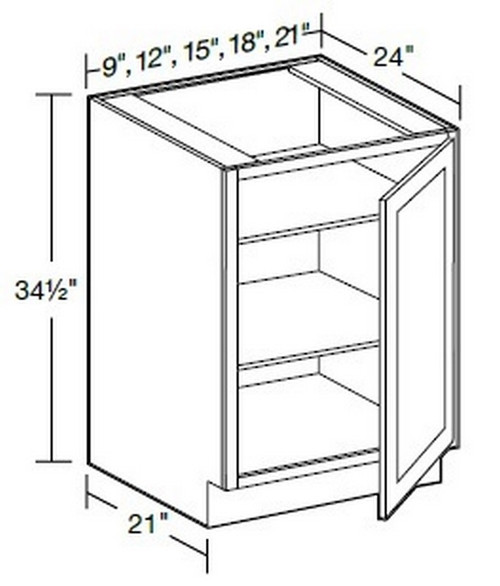 Ideal Cabinetry Glasgow Pebble Gray Base Cabinet - B15FH-GPG