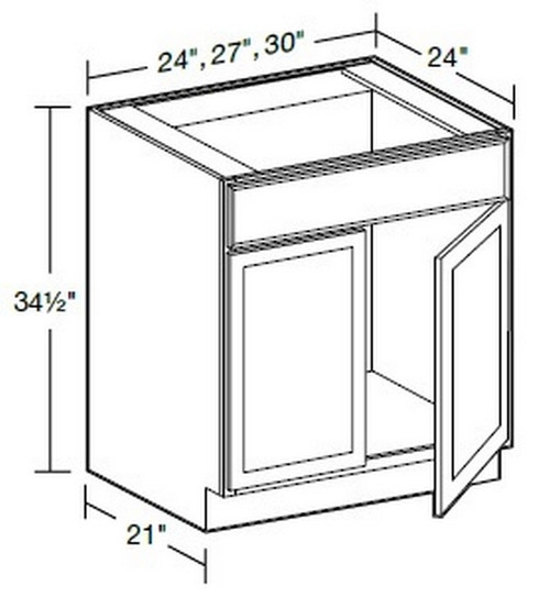 Ideal Cabinetry Glasgow Pebble Gray Base Cabinet - SB27-GPG