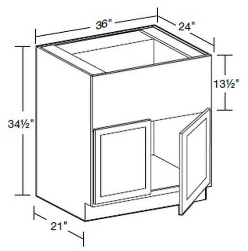 Ideal Cabinetry Glasgow Pebble Gray Base Cabinet - FSB36-GPG