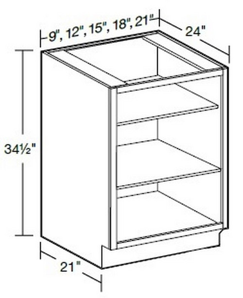 Ideal Cabinetry Glasgow Pebble Gray Base Cabinet - Without Doors - B18ND-GPG