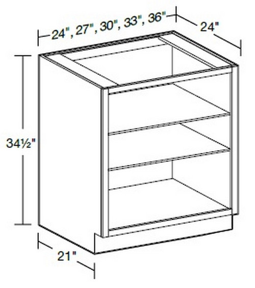 Ideal Cabinetry Glasgow Pebble Gray Base Cabinet - Without Doors - B24ND-GPG