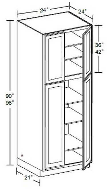 Ideal Cabinetry Glasgow Pebble Gray Pantry Cabinet - U242496-GPG