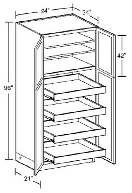 Ideal Cabinetry Glasgow Pebble Gray Pantry Cabinet - U242496-4T-GPG