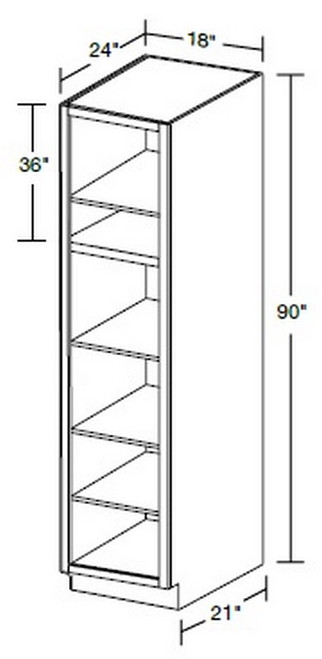 Ideal Cabinetry Glasgow Pebble Gray Pantry Cabinet - Without Doors - U182490ND-GPG