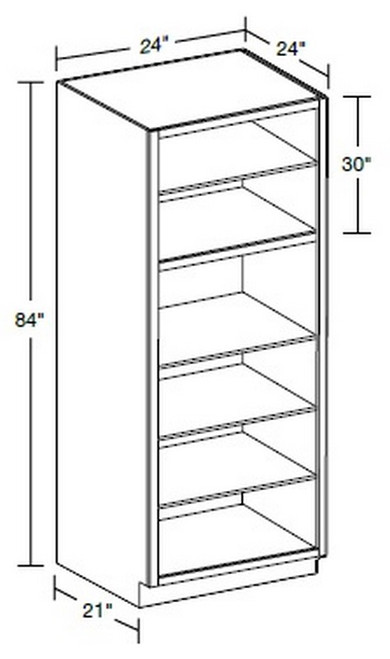 Ideal Cabinetry Glasgow Pebble Gray Pantry Cabinet - Without Doors - U242484ND-GPG