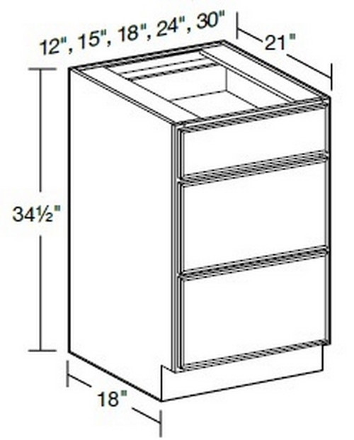 Ideal Cabinetry Glasgow Pebble Gray Vanity Base Drawer - VBD2421-GPG