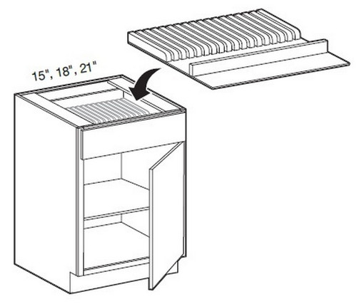 Ideal Cabinetry Glasgow Pebble Gray Knife Block Insert - KBI21-GPG