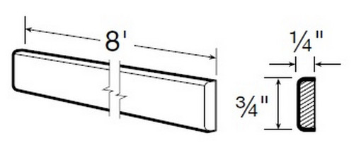 Ideal Cabinetry Glasgow Pebble Gray Batten Molding - BM8-GPG