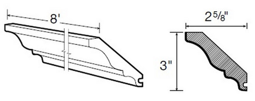 Ideal Cabinetry Glasgow Pebble Gray Crown Molding - CM8-GPG