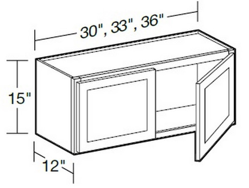 Ideal Cabinetry Glasgow Polar White Wall Cabinet - W3615-GPW