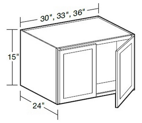 Ideal Cabinetry Glasgow Polar White Wall Cabinet - W332415-GPW