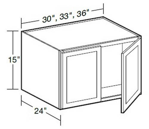 Ideal Cabinetry Glasgow Polar White Wall Cabinet - W362415-GPW